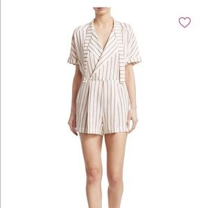 MAJE Imaly Rayure striped satin short playsuit size 1